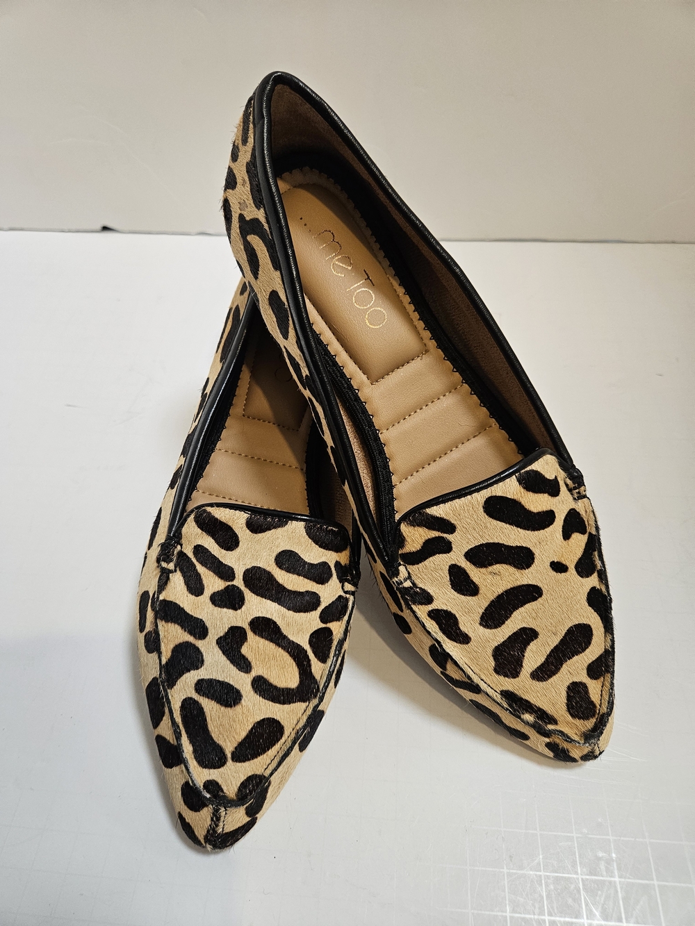 ​Me Too Cade Leopard Calf Hair Pointed Toe Women's Loafers Flats Shoes 7M